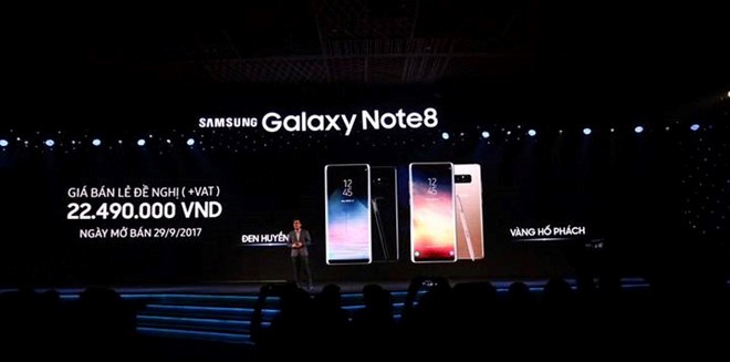 Giá bán chính thức của Galaxy Note 8